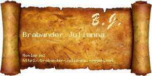 Brabander Julianna névjegykártya